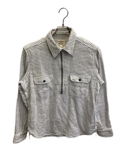 Pherrow's STORMYBLUE（フェローズ）Pherrow's STORMYBLUE (フェローズ) ハーフジップシャツ ブルー サイズ:Lの古着・服飾アイテム