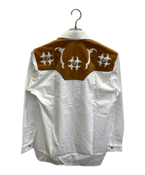 LOBO RIDERS'S（ロボライダース）LOBO RIDERS'S (ロボライダース) ウエスタンシャツ ホワイト×ブラウン サイズ:36 未使用品の古着・服飾アイテム