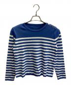 Leilianレリアン）の古着「プルオーバーニット」｜ホワイト×ブルー