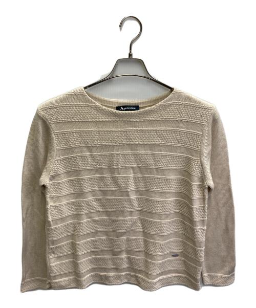 Aquascutum（アクアスキュータム）Aquascutum (アクアスキュータム) カノコボーダー コットンニット アイボリー サイズ:8 未使用品の古着・服飾アイテム