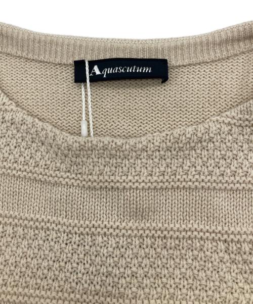 Aquascutum（アクアスキュータム）Aquascutum (アクアスキュータム) カノコボーダー コットンニット アイボリー サイズ:8 未使用品の古着・服飾アイテム