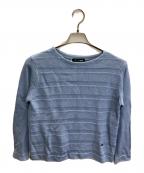 Aquascutumアクアスキュータム）の古着「カノコボーダー コットンニット」｜ブルー