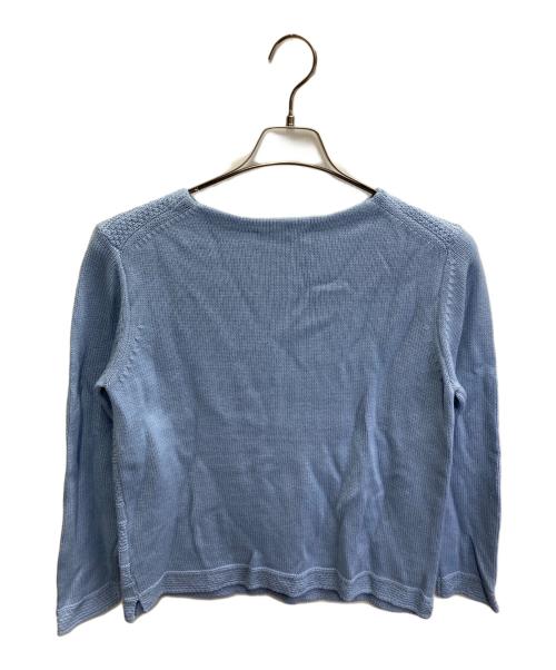 Aquascutum（アクアスキュータム）Aquascutum (アクアスキュータム) カノコボーダー コットンニット ブルー サイズ:8 未使用品の古着・服飾アイテム