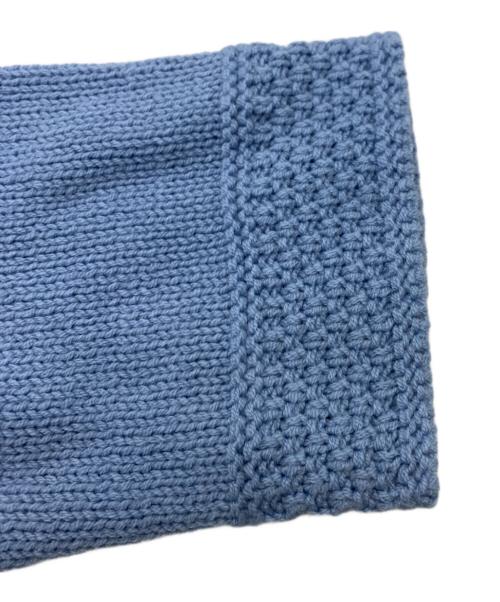 Aquascutum（アクアスキュータム）Aquascutum (アクアスキュータム) カノコボーダー コットンニット ブルー サイズ:8 未使用品の古着・服飾アイテム