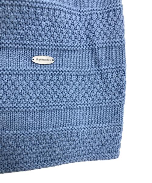 Aquascutum（アクアスキュータム）Aquascutum (アクアスキュータム) カノコボーダー コットンニット ブルー サイズ:8 未使用品の古着・服飾アイテム
