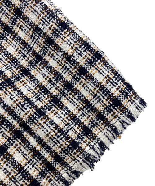 Aquascutum（アクアスキュータム）Aquascutum (アクアスキュータム) チェックツイートラウンドネックコート グレー サイズ:10 未使用品の古着・服飾アイテム