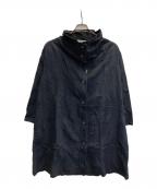 FUGA FUGAフーガフーガ）の古着「リネンコットンハイネックボタンワンピース」｜ブラック