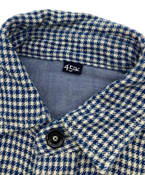 45rpm（45アールピーエム）45rpm (45アールピーエム) 908オンザビーチシャツ ホワイト×ブルー サイズ:Fの古着・服飾アイテム