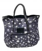 russet×HERALBONYラシット×ヘラルボニー）の古着「コラボボトートバッグ」｜ホワイト×ブラック