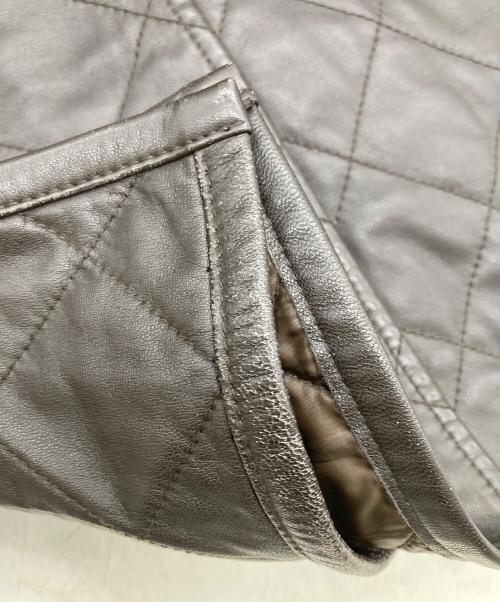 TAKEO KIKUCHI（タケオキクチ）TAKEO KIKUCHI (タケオキクチ) シープレザーキルティングコート ブラウン サイズ:2の古着・服飾アイテム