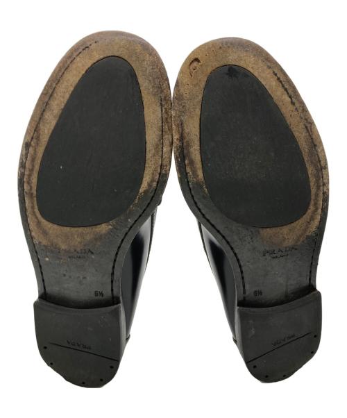 PRADA（プラダ）PRADA (プラダ) ラバーロゴローファー ブラック サイズ:6 1/2の古着・服飾アイテム