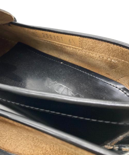 PRADA（プラダ）PRADA (プラダ) ラバーロゴローファー ブラック サイズ:6 1/2の古着・服飾アイテム