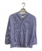 Whim Gazetteウィムガゼット）の古着「スラッシュブラウス」｜ネイビー×ホワイト