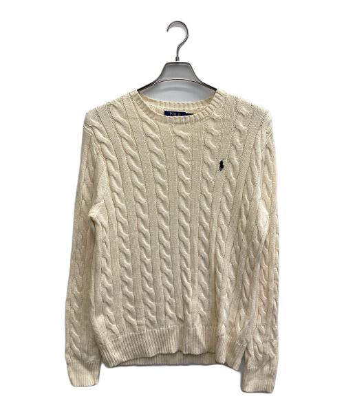 POLO RALPH LAUREN（ポロ・ラルフローレン）POLO RALPH LAUREN (ポロ・ラルフローレン) ケーブルニット アイボリー サイズ:Mの古着・服飾アイテム