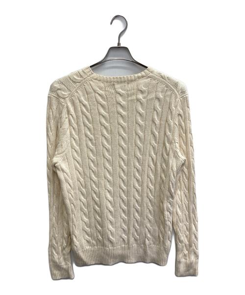 POLO RALPH LAUREN（ポロ・ラルフローレン）POLO RALPH LAUREN (ポロ・ラルフローレン) ケーブルニット アイボリー サイズ:Mの古着・服飾アイテム