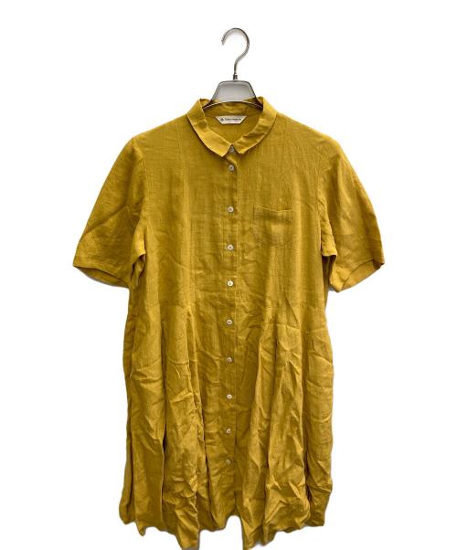 Cotton House Aya（コットンハウス アヤ）Cotton House Aya (コットンハウス アヤ) リネンワンピース イエロー サイズ:Mの古着・服飾アイテム