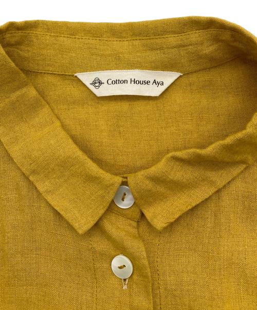 Cotton House Aya（コットンハウス アヤ）Cotton House Aya (コットンハウス アヤ) リネンワンピース イエロー サイズ:Mの古着・服飾アイテム