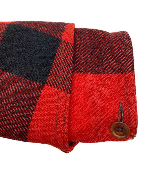 Hirsch weis（ハーシュワイス）Hirsch Weis (ハーシュワイス) ヴィンテージ ダブルマッキーノウールジャケット レッド サイズ:FREEの古着・服飾アイテム