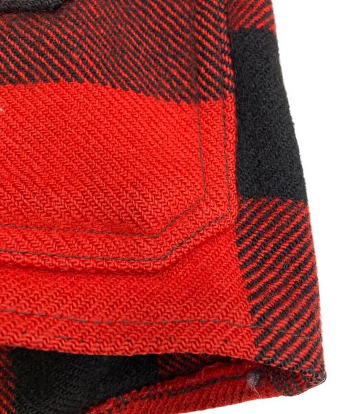 Hirsch weis（ハーシュワイス）Hirsch Weis (ハーシュワイス) ヴィンテージ ダブルマッキーノウールジャケット レッド サイズ:FREEの古着・服飾アイテム