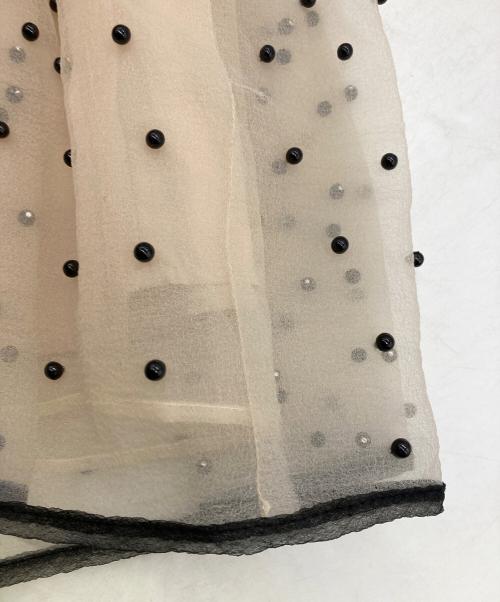 eimy istoire（エイミーイストワール）eimy istoire (エイミーイストワール) パールスタッズボリュームフレアスカート ベージュ サイズ:FREEの古着・服飾アイテム