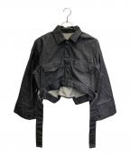 PUBLIC TOKYOパブリックトウキョウ）の古着「ショートデニムオーバーサイズブルゾン」｜ブラック