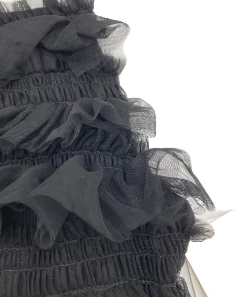 Lily Brown（リリーブラウン）Lily Brown (リリーブラウン) チュールラッフルフリルトップス ブラック サイズ:FREE 未使用品の古着・服飾アイテム