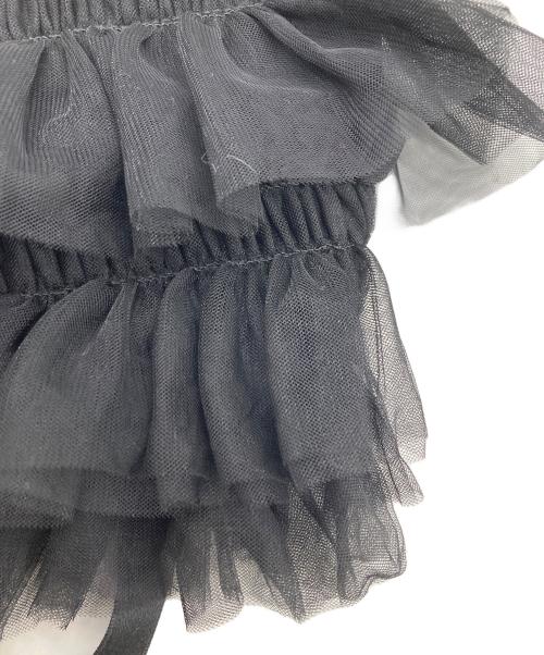 Lily Brown（リリーブラウン）Lily Brown (リリーブラウン) チュールラッフルフリルトップス ブラック サイズ:FREE 未使用品の古着・服飾アイテム