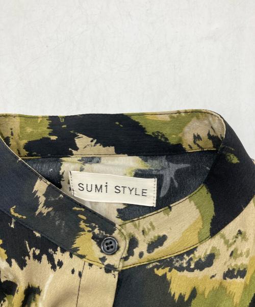 SUMI STYLE（スミ スタイル）sumi STYLE (スミ スタイル) 総柄ワンピース ブラック×グリーン サイズ:FREEの古着・服飾アイテム