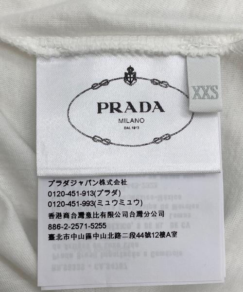 PRADA（プラダ）PRADA (プラダ) 21ss トライアングルロゴTシャツ ホワイト サイズ:XXSの古着・服飾アイテム