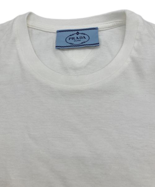 PRADA（プラダ）PRADA (プラダ) 21ss トライアングルロゴTシャツ ホワイト サイズ:XXSの古着・服飾アイテム