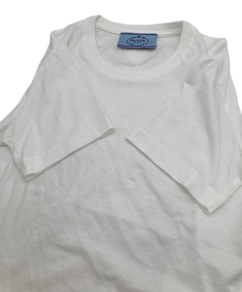 PRADA（プラダ）PRADA (プラダ) 21ss トライアングルロゴTシャツ ホワイト サイズ:XXSの古着・服飾アイテム