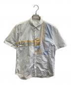 COMME des GARCONS SHIRTコムデギャルソンシャツ）の古着「パッチワークシャツ」｜ブルー