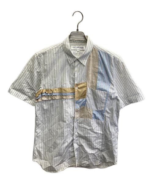COMME des GARCONS SHIRT（コムデギャルソンシャツ）COMME des GARCONS SHIRT (コムデギャルソンシャツ) パッチワークシャツ ブルー サイズ:Mの古着・服飾アイテム
