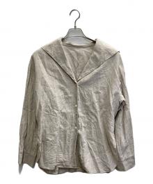 Plage（プラージュ）の古着「セーラーカラーリネンブラウス」｜ベージュ