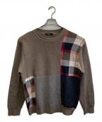 BLACK LABEL CRESTBRIDGEブラックレーベル クレストブリッジ）の古着「デザイン切替ニット」｜ブラウン