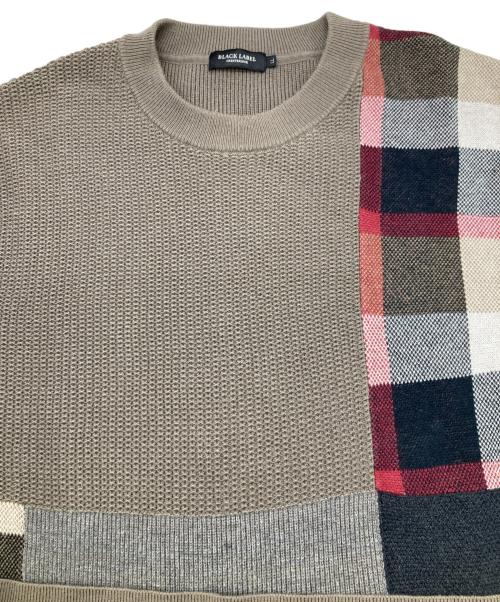 BLACK LABEL CRESTBRIDGE（ブラックレーベル クレストブリッジ）BLACK LABEL CRESTBRIDGE (ブラックレーベル クレストブリッジ) デザイン切替ニット ブラウン サイズ:LLの古着・服飾アイテム