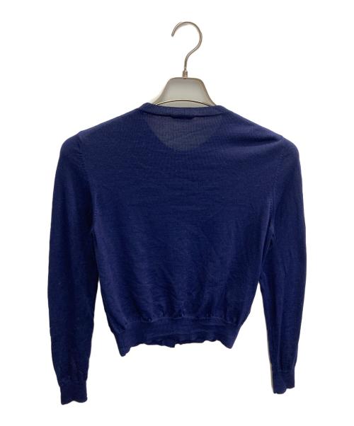 MIU MIU（ミュウミュウ）MIU MIU (ミュウミュウ) ハートモチーフカーディガン ネイビー サイズ:42の古着・服飾アイテム