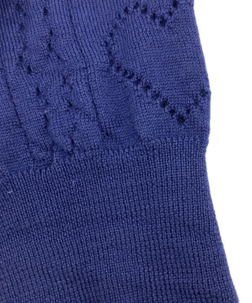 MIU MIU（ミュウミュウ）MIU MIU (ミュウミュウ) ハートモチーフカーディガン ネイビー サイズ:42の古着・服飾アイテム