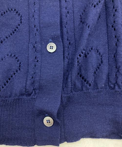 MIU MIU（ミュウミュウ）MIU MIU (ミュウミュウ) ハートモチーフカーディガン ネイビー サイズ:42の古着・服飾アイテム