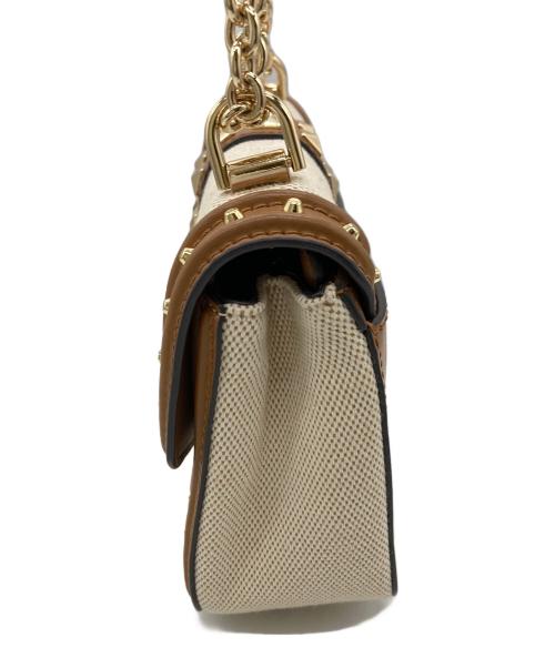 MICHAEL KORS（マイケル・コース）MICHAEL KORS (マイケルコース) SoHo チェーンショルダーバッグ アイボリー×ベージュの古着・服飾アイテム