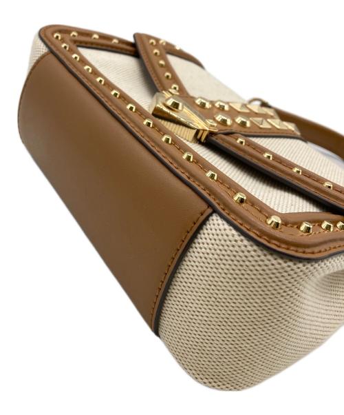 MICHAEL KORS（マイケル・コース）MICHAEL KORS (マイケルコース) SoHo チェーンショルダーバッグ アイボリー×ベージュの古着・服飾アイテム