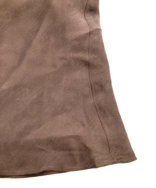 Noble（ノーブル）Noble (ノーブル) キュプラサテンナローAラインスカート ブラウン サイズ:36の古着・服飾アイテム