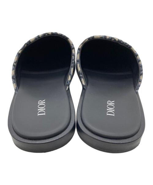 Dior（ディオール）DIOR (ディオール) オブリークトロッター柄ジャガードミュール ベージュ×ブルー サイズ:41の古着・服飾アイテム