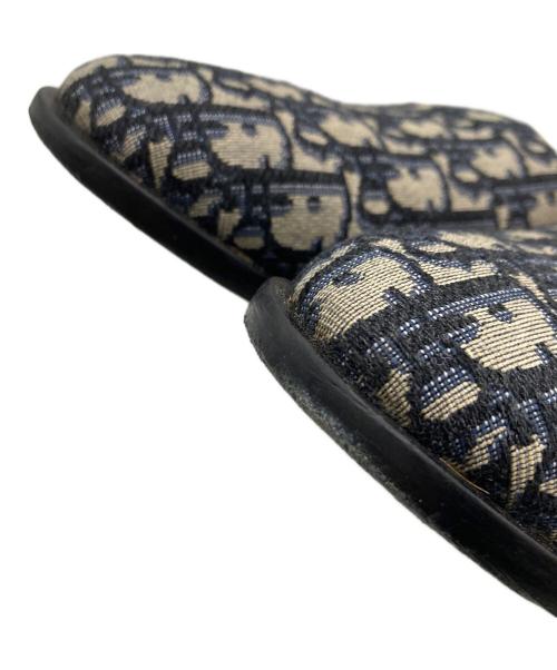 Dior（ディオール）DIOR (ディオール) オブリークトロッター柄ジャガードミュール ベージュ×ブルー サイズ:41の古着・服飾アイテム