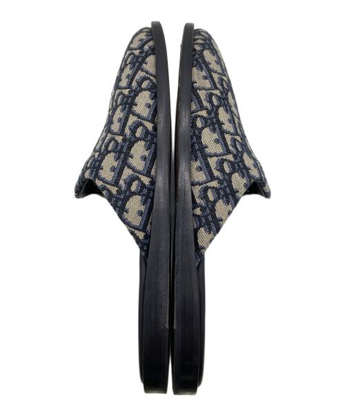 Dior（ディオール）DIOR (ディオール) オブリークトロッター柄ジャガードミュール ベージュ×ブルー サイズ:41の古着・服飾アイテム