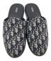 中古・古着 DIOR (ディオール) オブリークトロッター柄ジャガードミュール ベージュ×ブルー サイズ:41：33000円