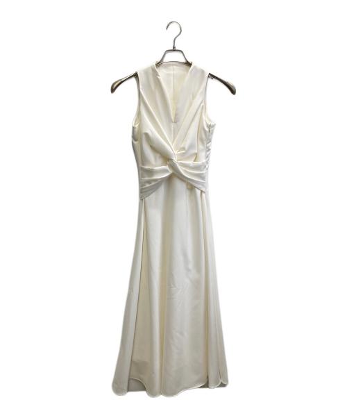 anuans（アニュアンス）anuans (アニュアンス) ツイストギャザーワンピース ホワイト サイズ:Mの古着・服飾アイテム