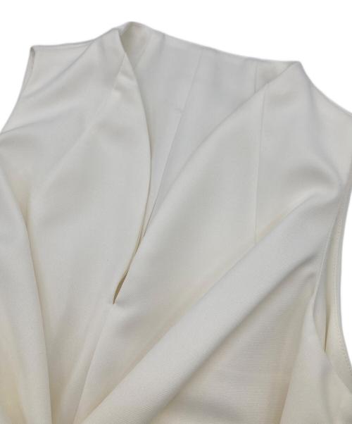 anuans（アニュアンス）anuans (アニュアンス) ツイストギャザーワンピース ホワイト サイズ:Mの古着・服飾アイテム