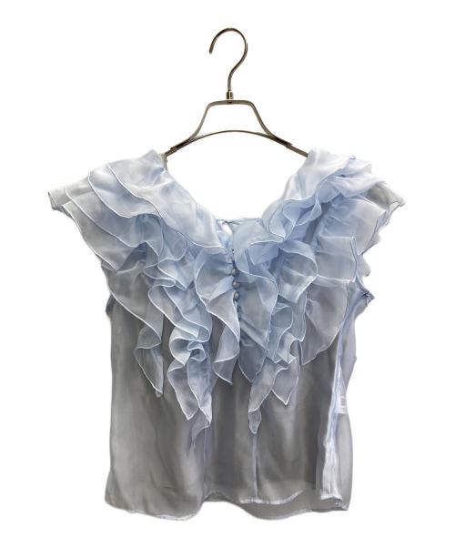 Snidel（スナイデル）Snidel (スナイデル) ノースリフリルブラウス ブルー サイズ:FREEの古着・服飾アイテム