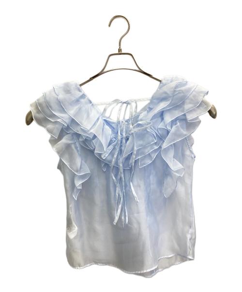 Snidel（スナイデル）Snidel (スナイデル) ノースリフリルブラウス ブルー サイズ:FREEの古着・服飾アイテム